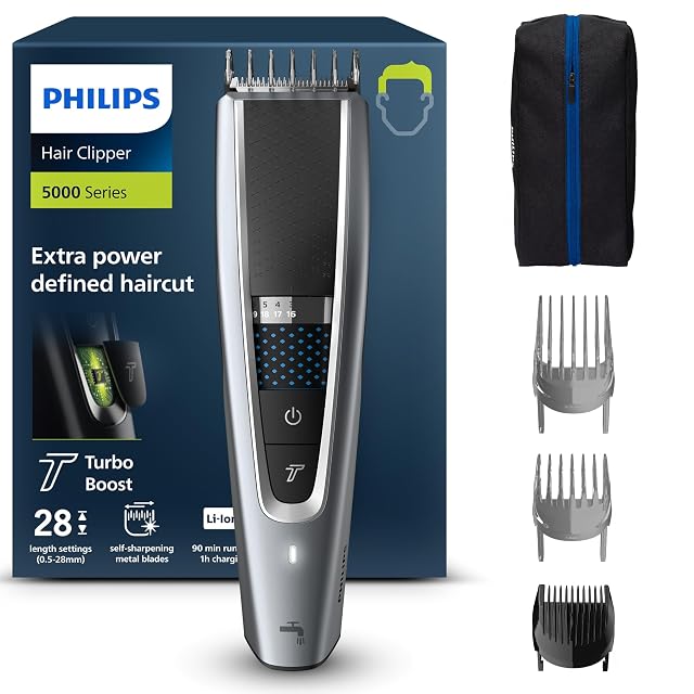 Tagliacapelli Philips HC5630 Series 5000 con rotella zoom delle lunghezze e pettini